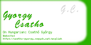 gyorgy csatho business card