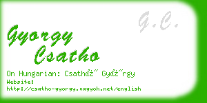 gyorgy csatho business card